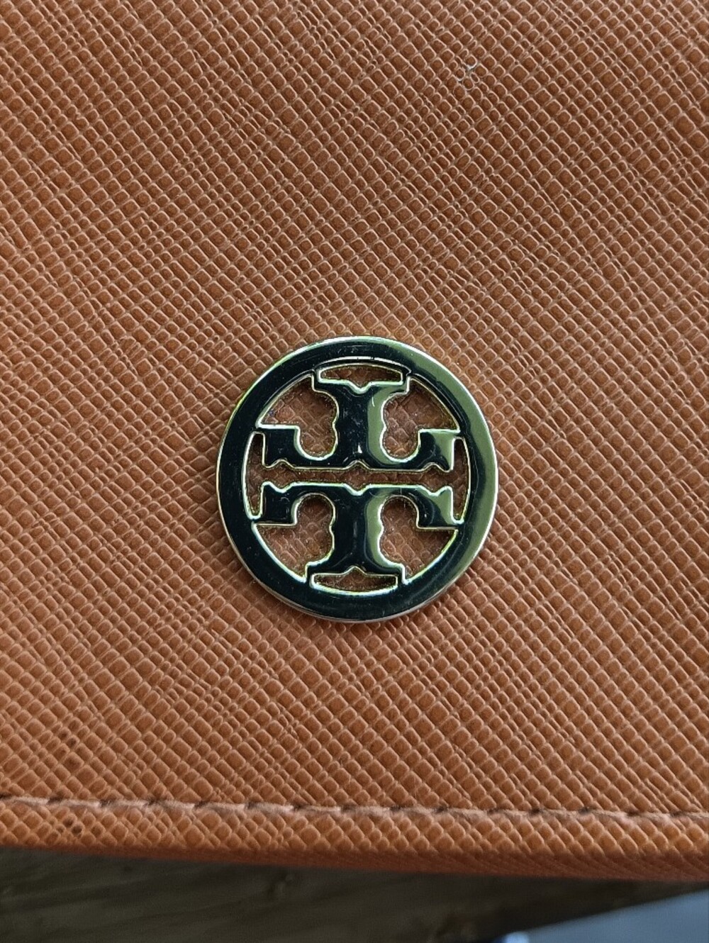 Tory Burch Pumpkin Spice Leather Sunglasses Case - Picture 5 of 5